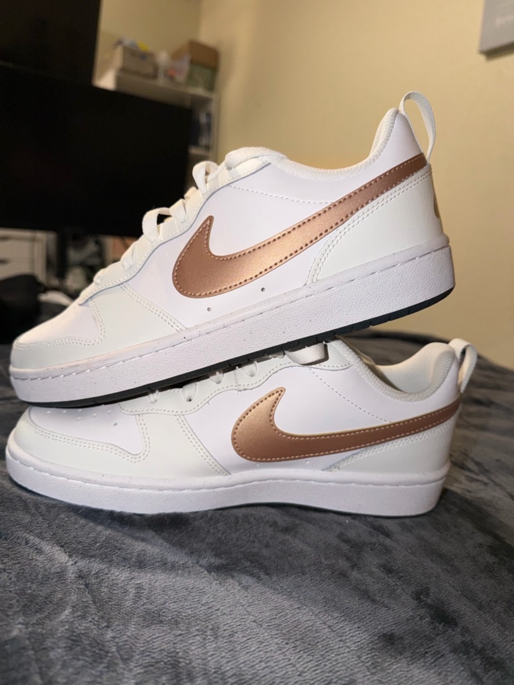 Nike Air Force 1 with Metallic Rose Swoosh